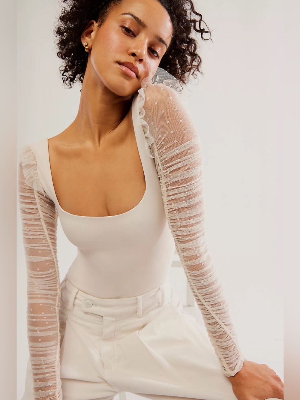 Free People Must Be Love Bodysuit in Ivory